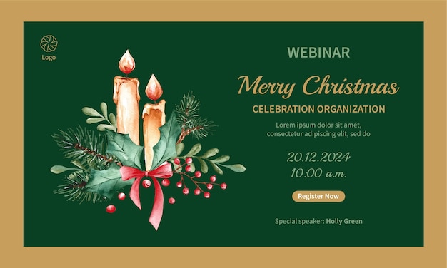 Free vector webinar template for christmas season celebration