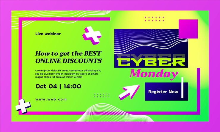 Free Vector webinar template for cyber monday