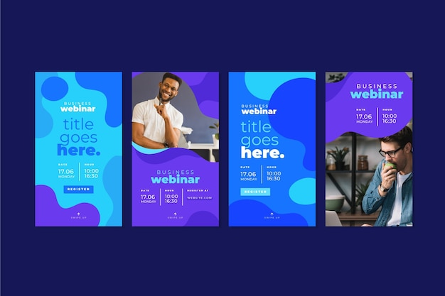 Free vector webinar template instagram stories