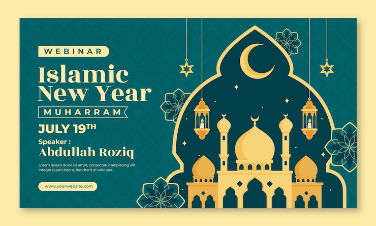 Free Vector webinar template for islamic new year celebration