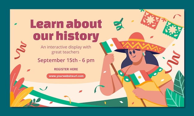 Шаблон вебинара для празднования Дня независимости Мексики