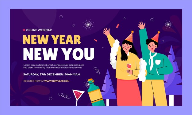 Webinar template for new year 2024 celebration