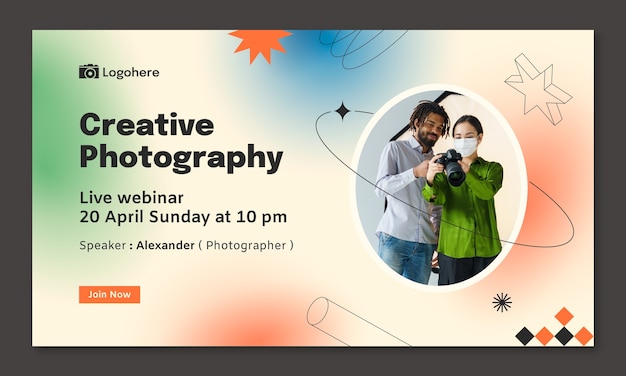 Modello di webinar per la carriera fotografica