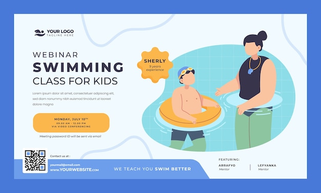 Webinar template for swimming lessons