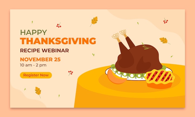 Free vector webinar template for thanksgiving celebration