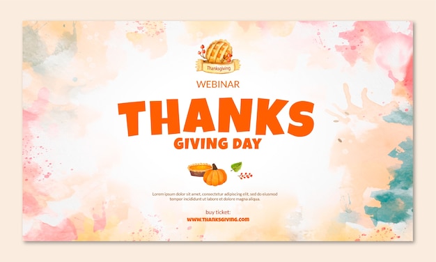 Free vector webinar template for thanksgiving celebration