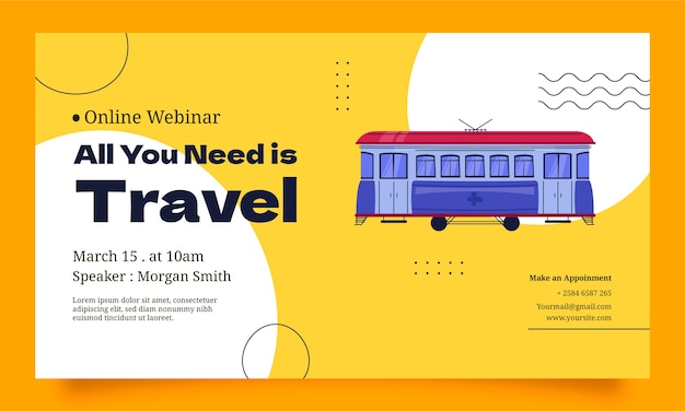 Free vector webinar template for transport and conveyance