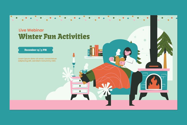 Free Vector webinar template for winter season celebration
