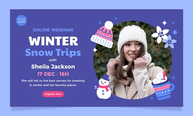 Webinar template for winter season celebration