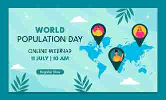 Free vector webinar template for world population day awareness