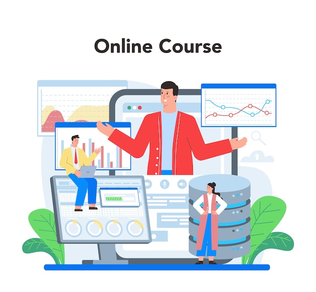 Website analyst online service or platform Web page improvement for business promotion and optimization Online course Isolated flat illustration