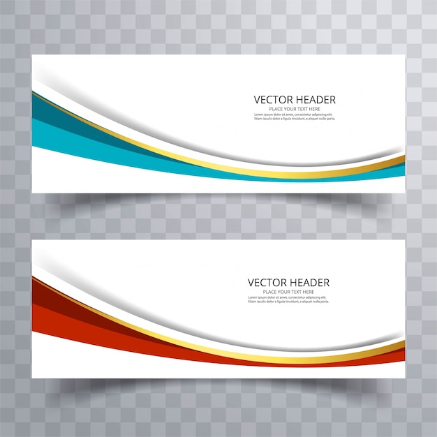 Free vector website banner design with wave background