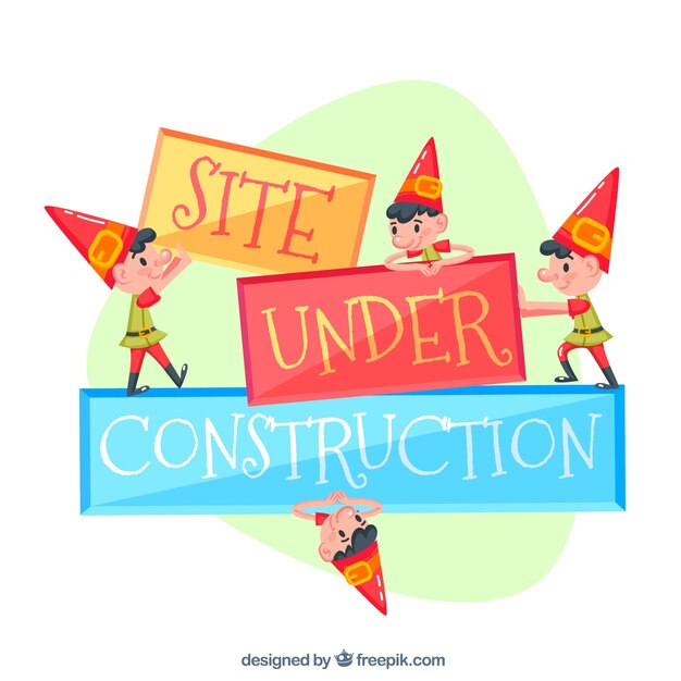 Website under construction design with imps