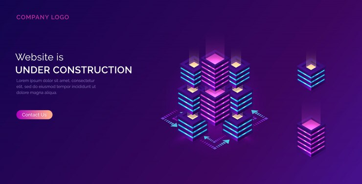 Free Vector website under construction, maintenance work error