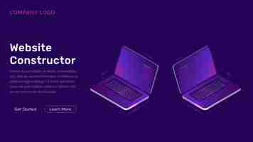 Free vector website constructor isometric concept