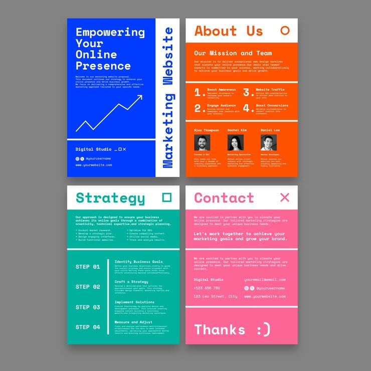 Free Vector website design proposal template design