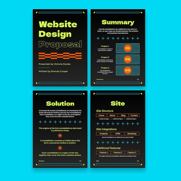 Free Vector website design proposal template