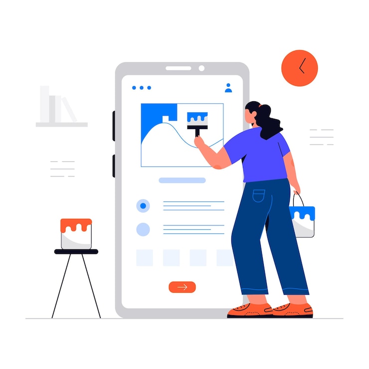 Free Vector website designer illustration concept