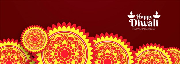 Free vector website header or banner  with diwali festival