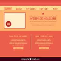 Free vector website interface in orange tones