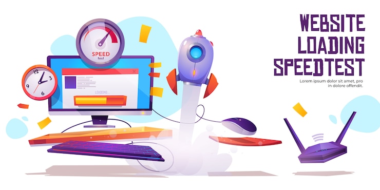 Free Vector website loading speed test banner internet traffic