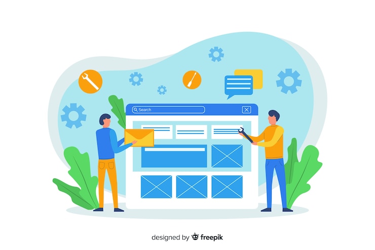 Free Vector website setup concept for landing page