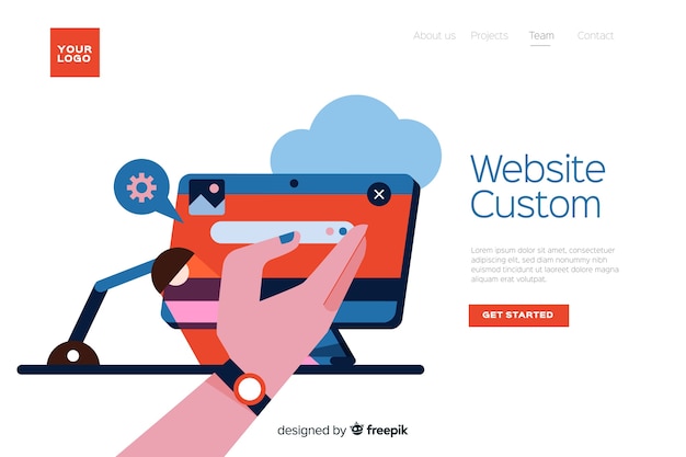 Free vector website setup concept for landing page