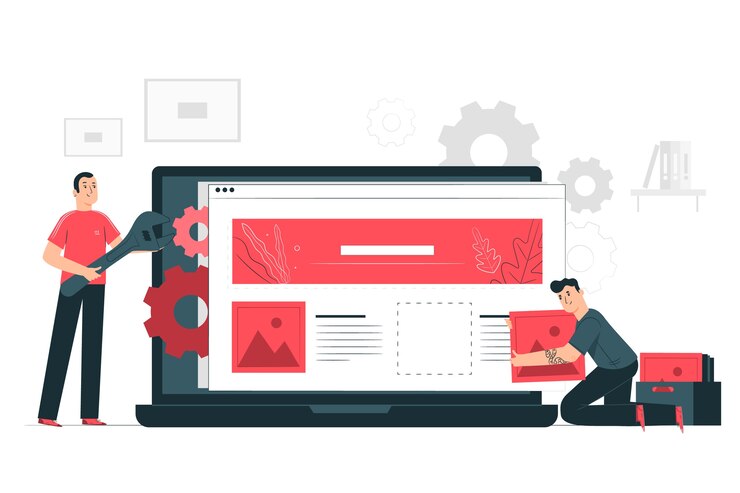 Free Vector website setup illustration concept