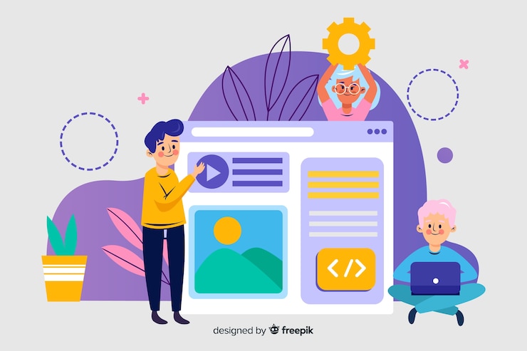 Free Vector website setup landing page concept