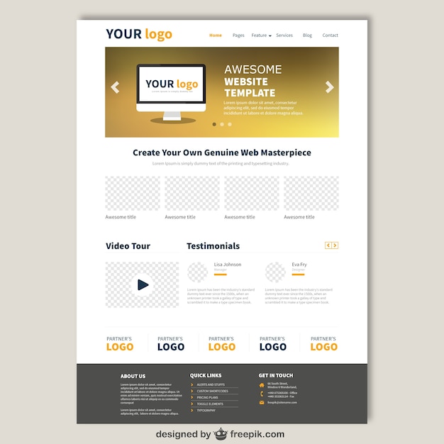 Website template in elegant style