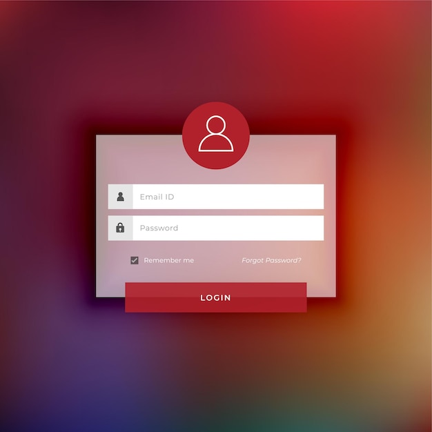 Website user login page template design