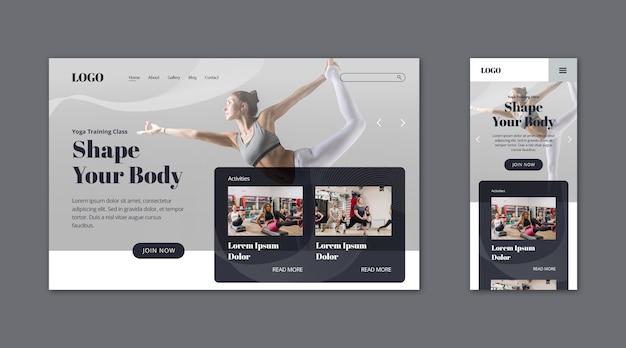 Webtemplate landing page for body shape