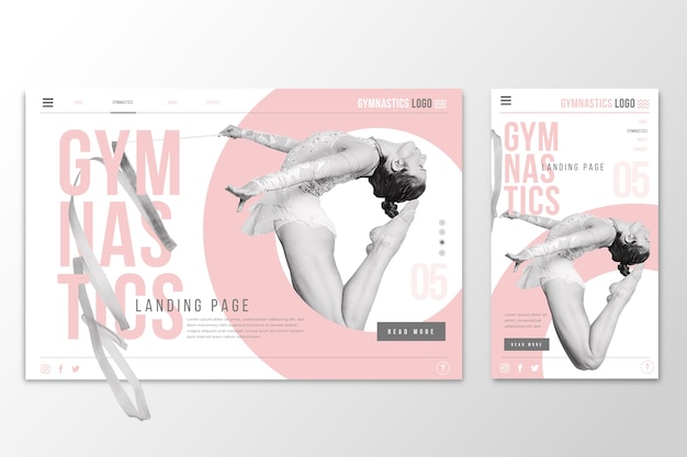 Webtemplate landing page for gymnatics