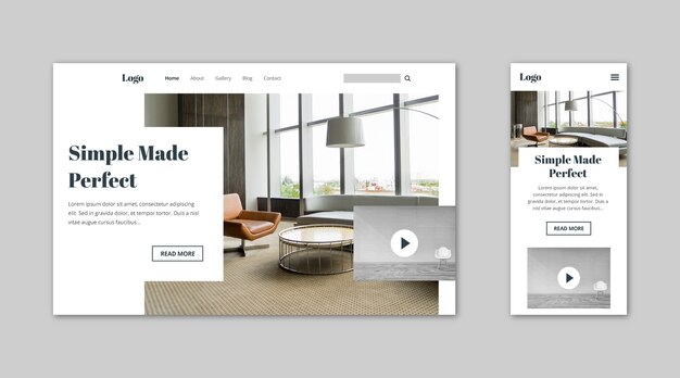 Webtemplate landing page for homes