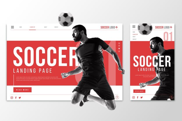 サッカーのWebtemplateランディングページ