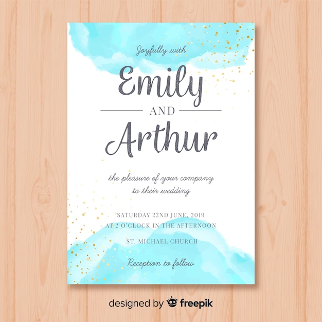 Free vector weddind invitation card template