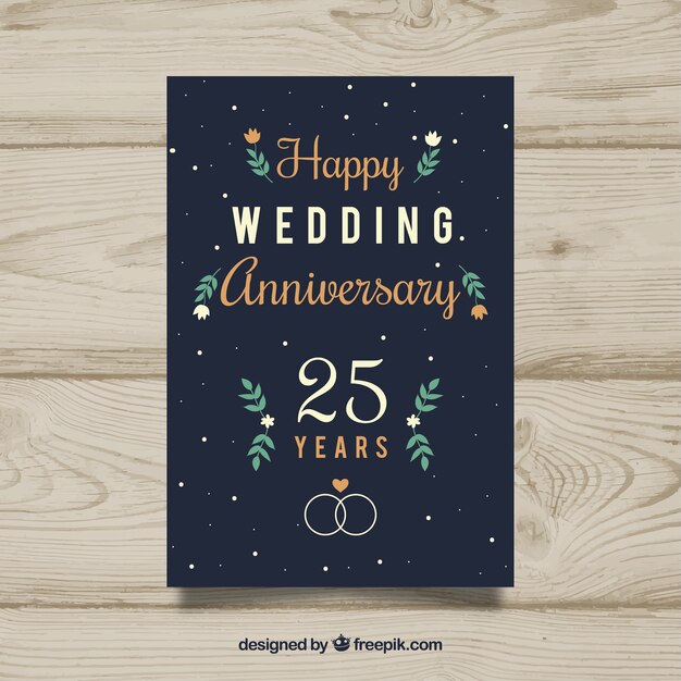 Свадебная поздравительная открытка в плоском стиле