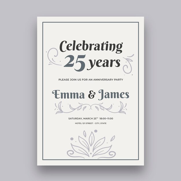 wedding anniversary card template