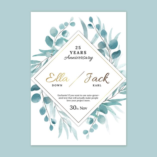結婚記念日カードテンプレート