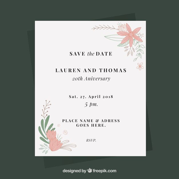 wedding anniversary card with flowers