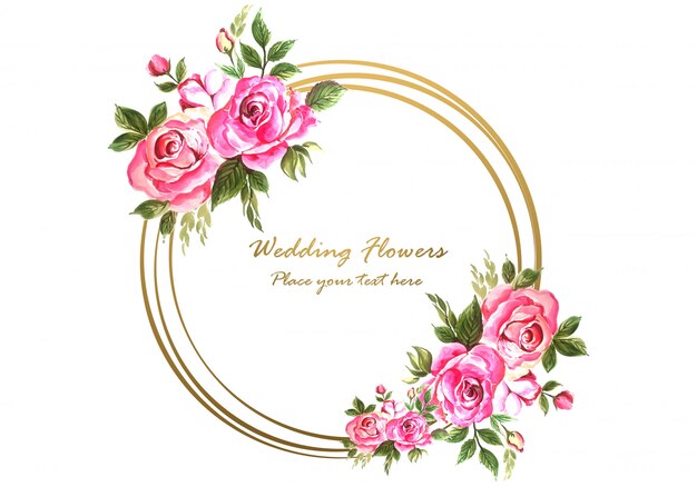 인사말 카드 결혼 기념일 장식 꽃 프레임