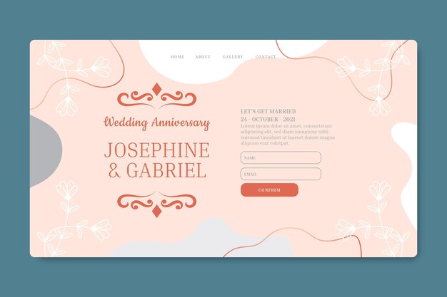 wedding anniversary landing page template