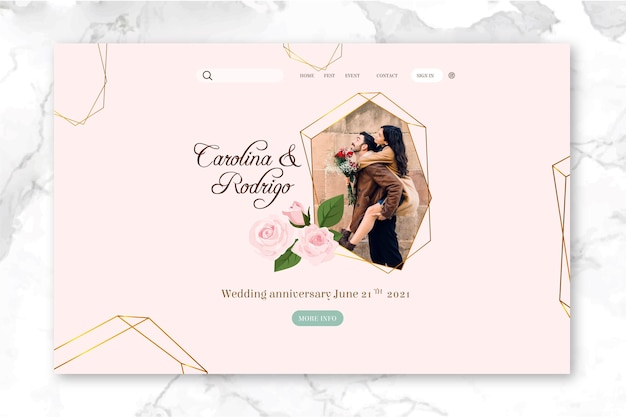 Wedding anniversary landing page