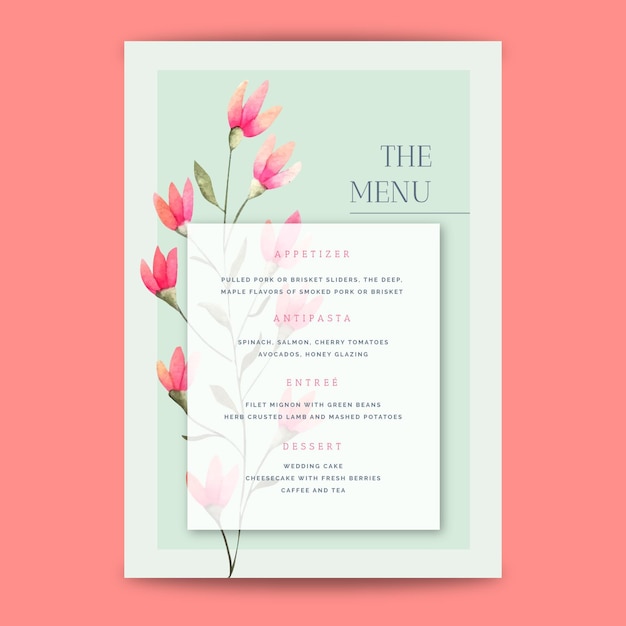 Free vector wedding anniversary menu