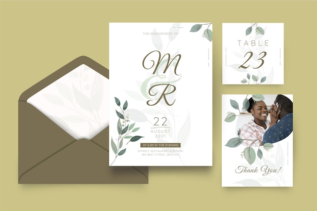 Wedding anniversary stationery collection  template