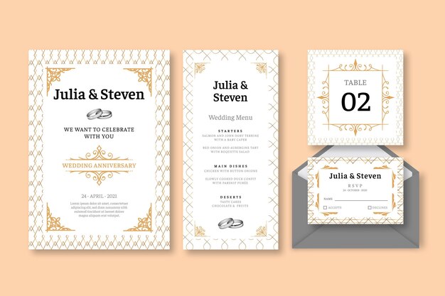 Wedding anniversary stationery collection