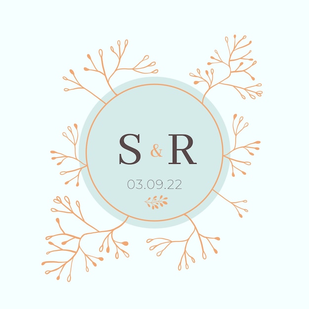 Free vector wedding badge concept