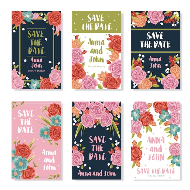 Free vector wedding bouquet banners