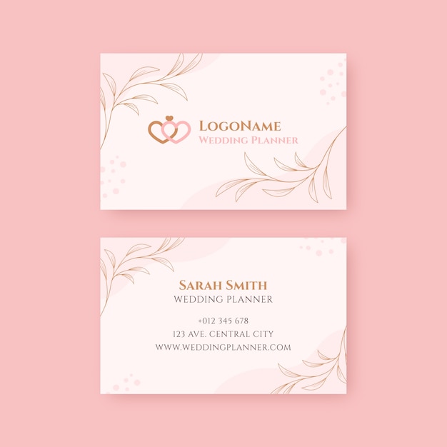 Free vector wedding business card template design