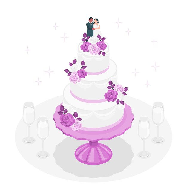 Wedding cake concept illustration
